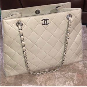 Authentic Chanel off-white quilted bag